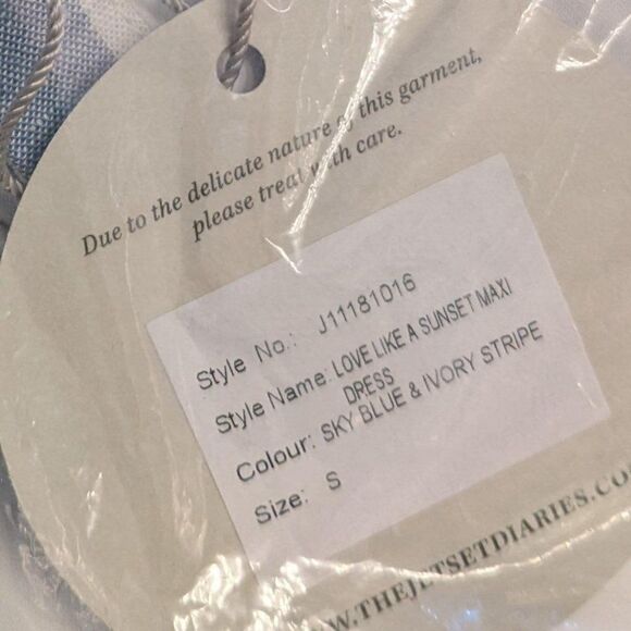 Nwt The Jetset Diaries | Love Like A Sunset Blue Striped Maxi Dress - Picture 7 of 14